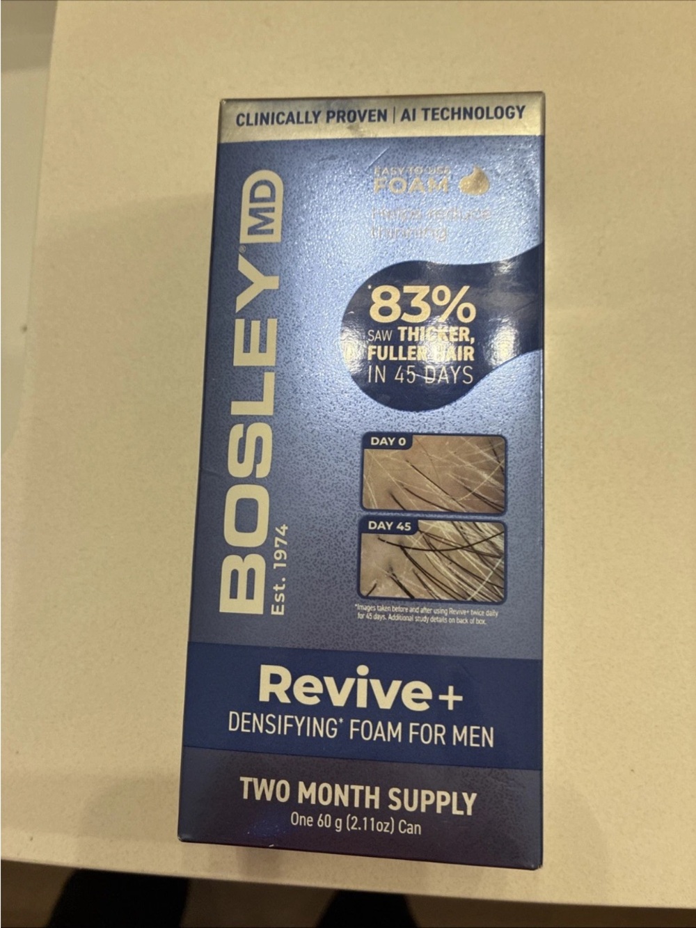 Bosley MD Revive+ Hair Growth Densifying Foam for Men - Blue